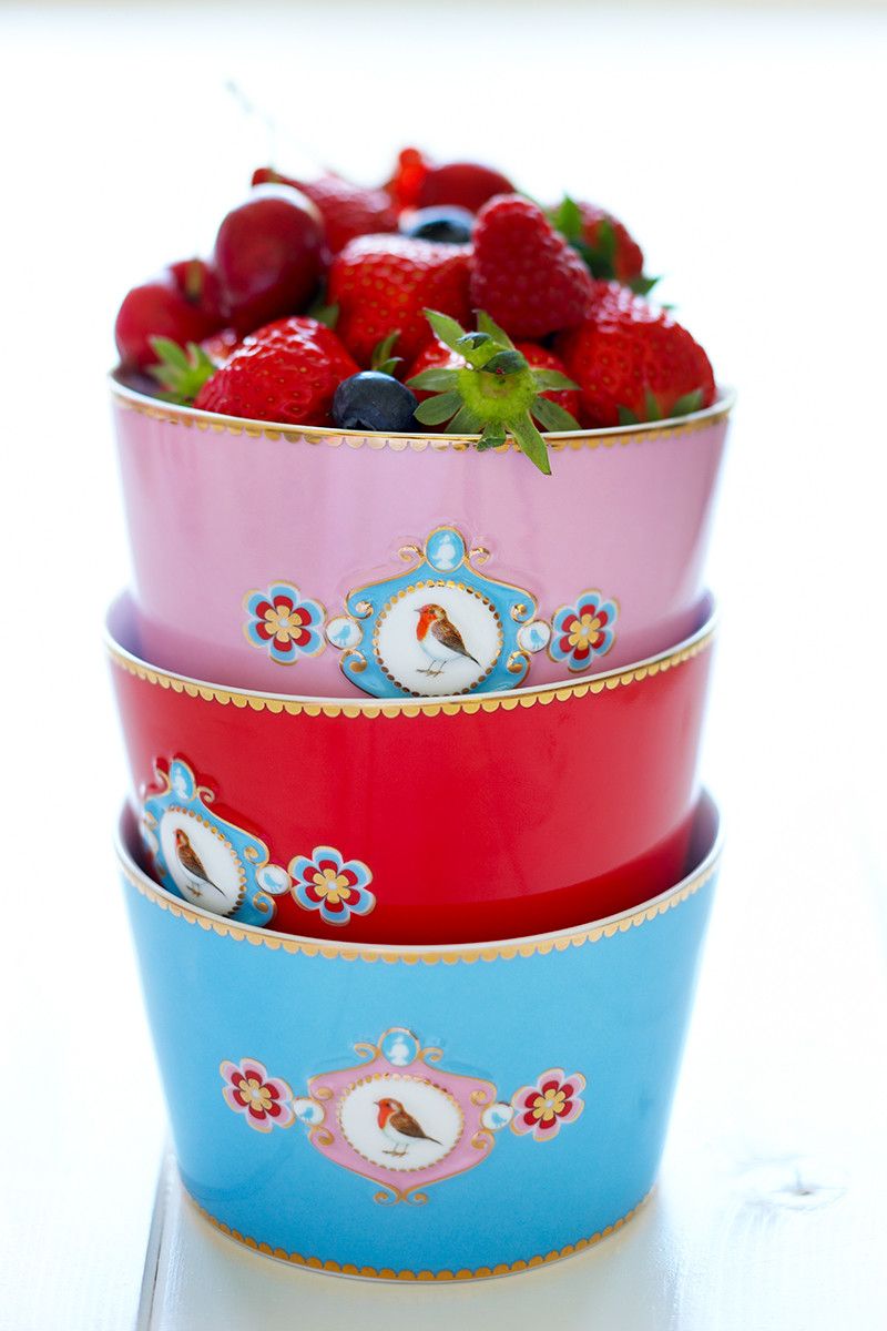 Pip Studio Love Birds Medallion mísa Ø 20cm, červená