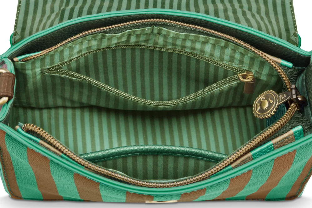 Pip Studio Frances Stripe Cross Body kabelka, zelená