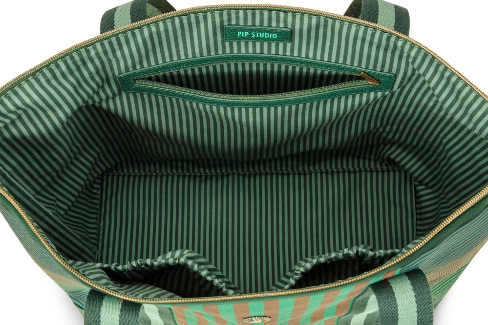 Pip Studio Tilda Stripe Plážová taška, zelená