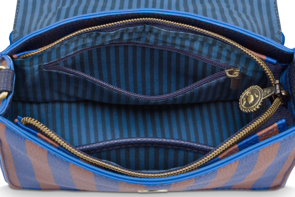 Pip Studio Frances Stripe Cross Body kabelka, modrá