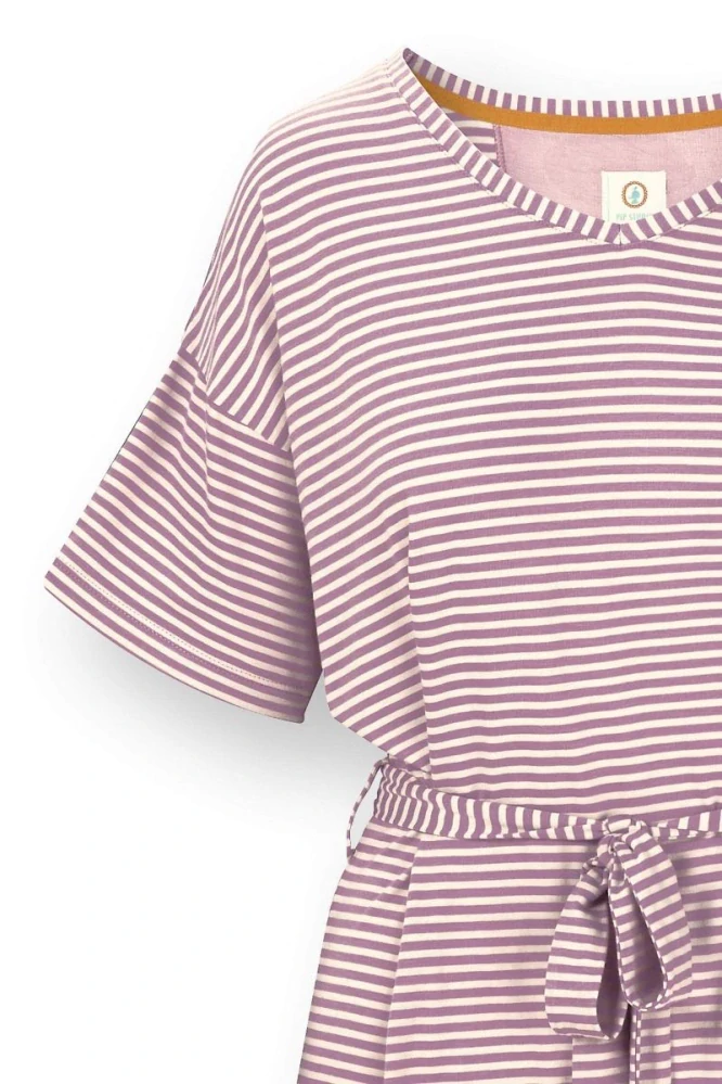 Pip Studio Tonya triko s krátkým rukávem Little Sumo Stripe, lila