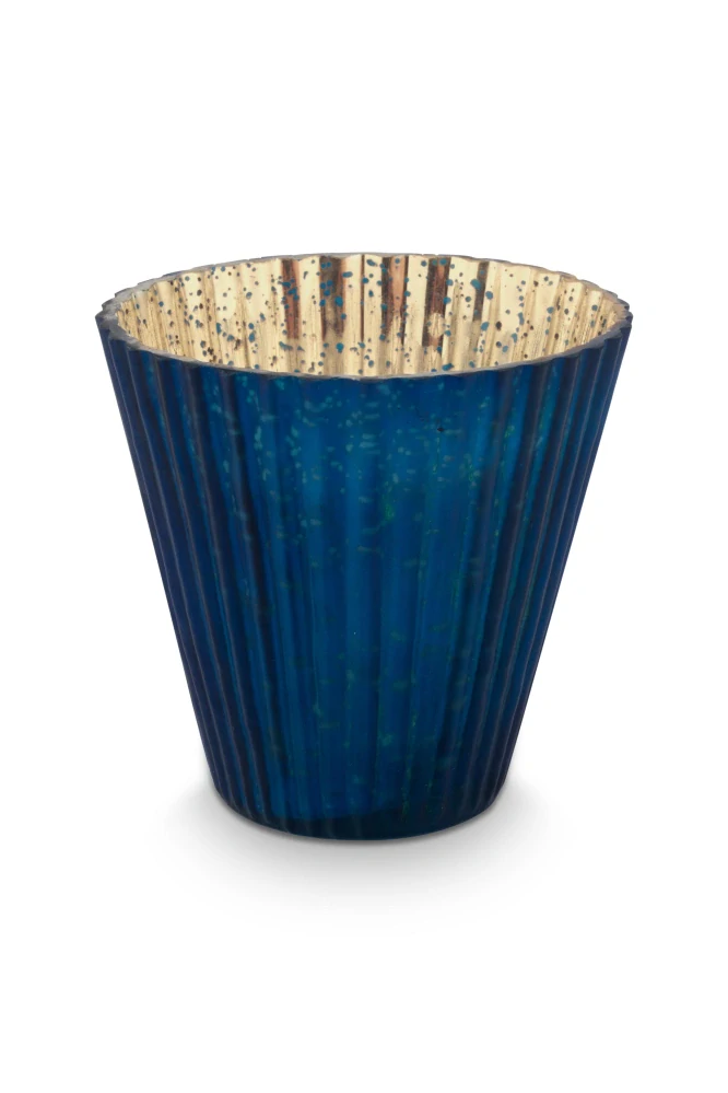 Pip Studio Love Birds sada 3 ks skleněných svícnů 10x10,5 cm, zeleno-modrá