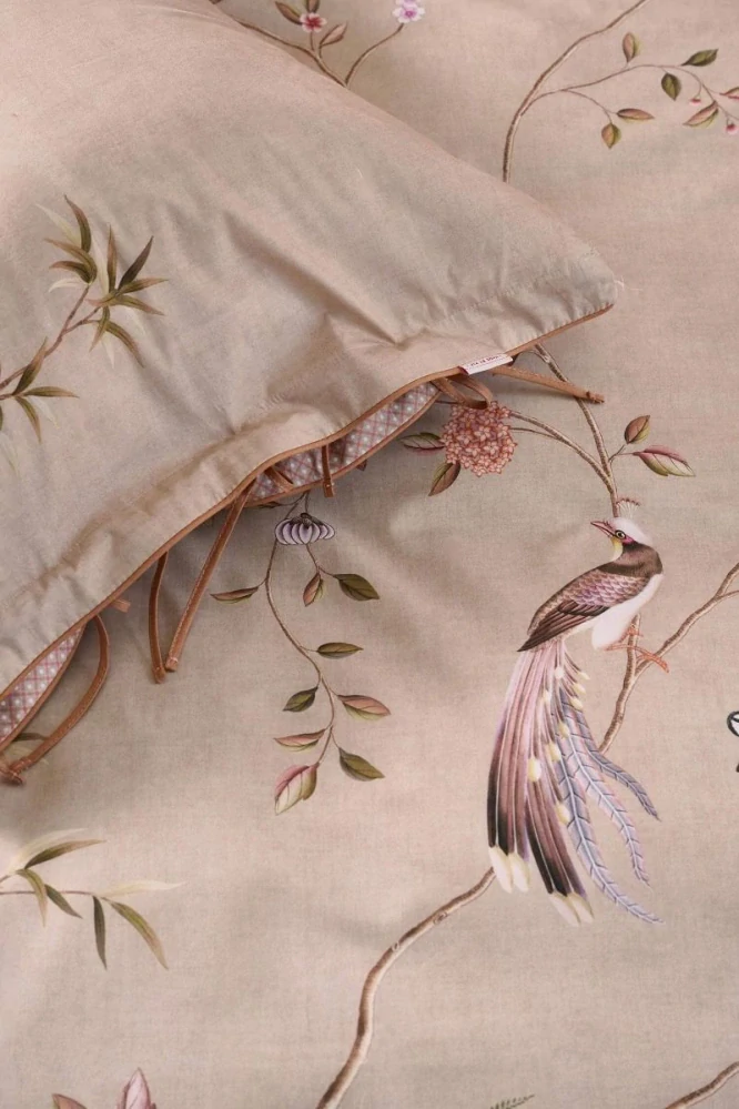 Pip Studio perkálové povlečení Bamboo Blossom béžový 140x200 + 70x90 cm