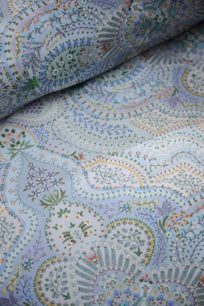 Pip Studio perkálové povlečení Moon Flower světle modré 140x200 + 70x90 cm