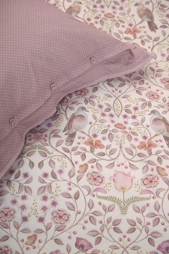 Pip Studio perkálové povlečení Garden of Dove bílo-růžové 140x200 + 70x90 cm