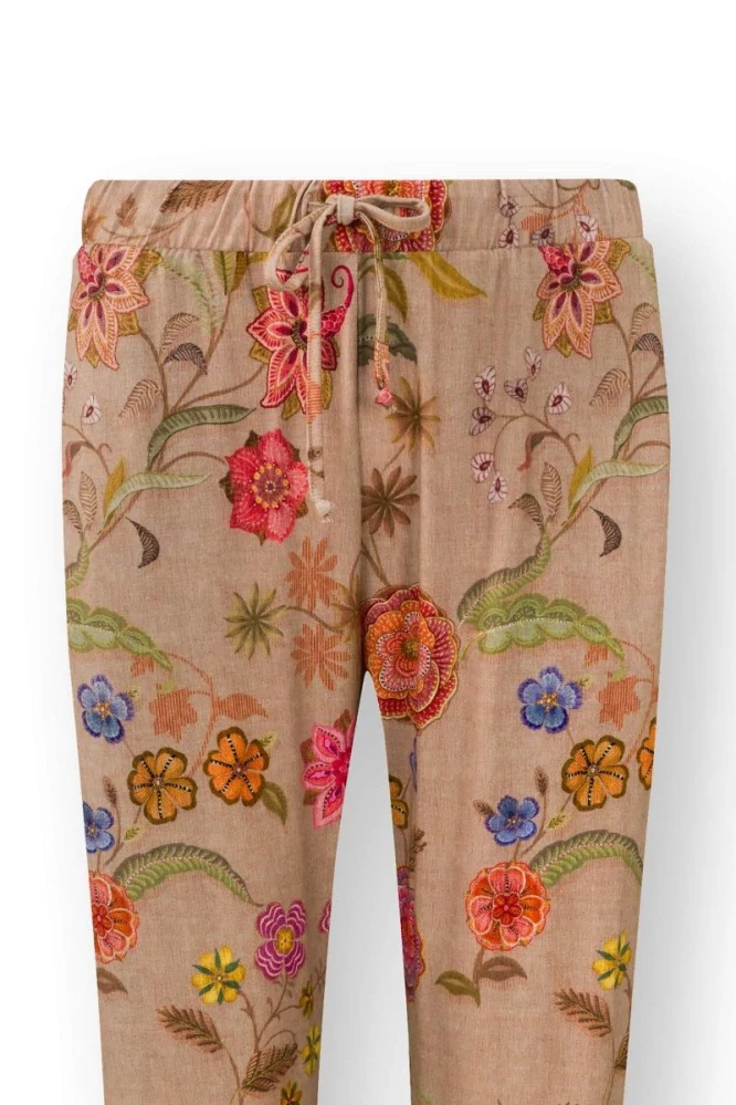 Pip Studio Bobien dlouhé kalhoty Coco Flower, pískové