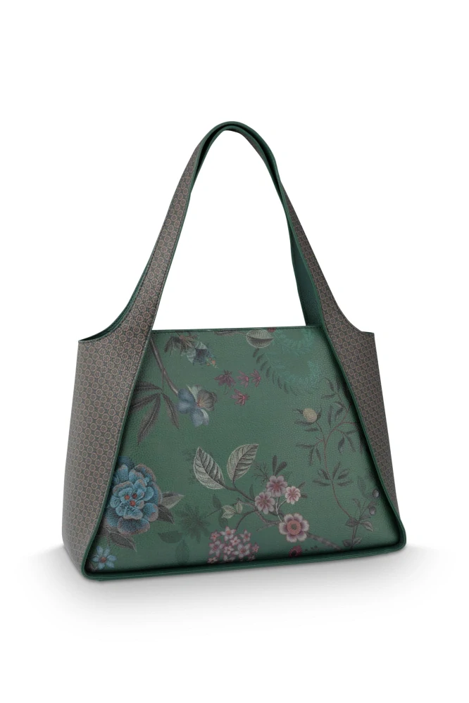 Pip Studio Filou Bodhi Flower velká kabelka přes rameno, zelená