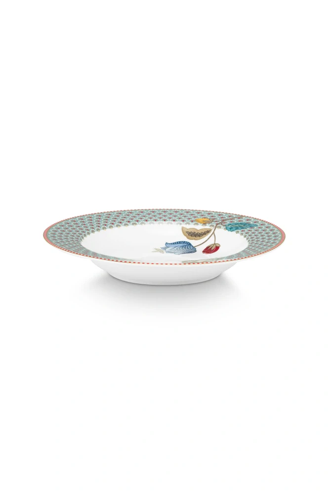 Pip Studio Blooming Tales talíř Ø21,5 cm, modrý