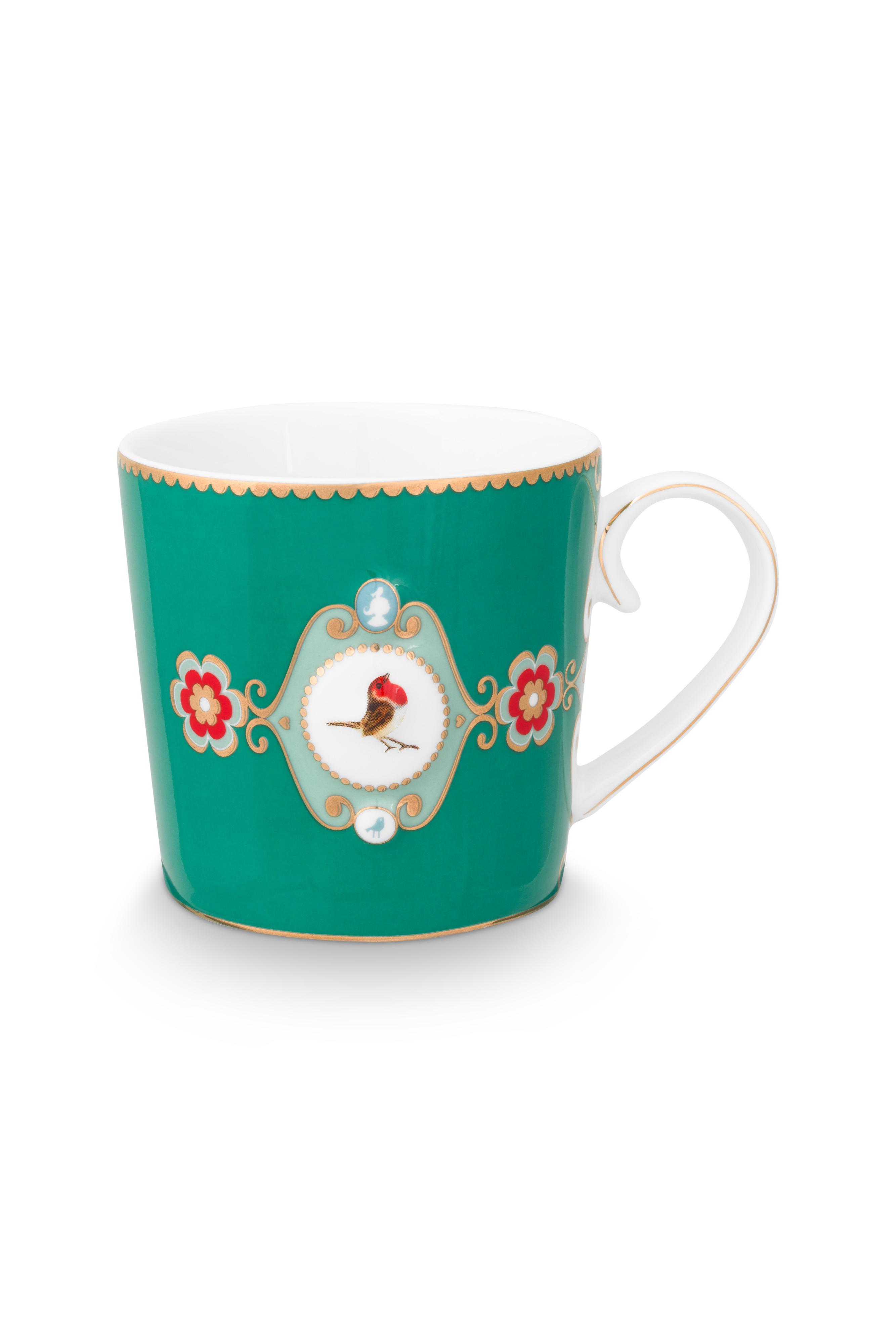 Pip Studio Love Birds sada 2 ks hrnků 165ml, zelená