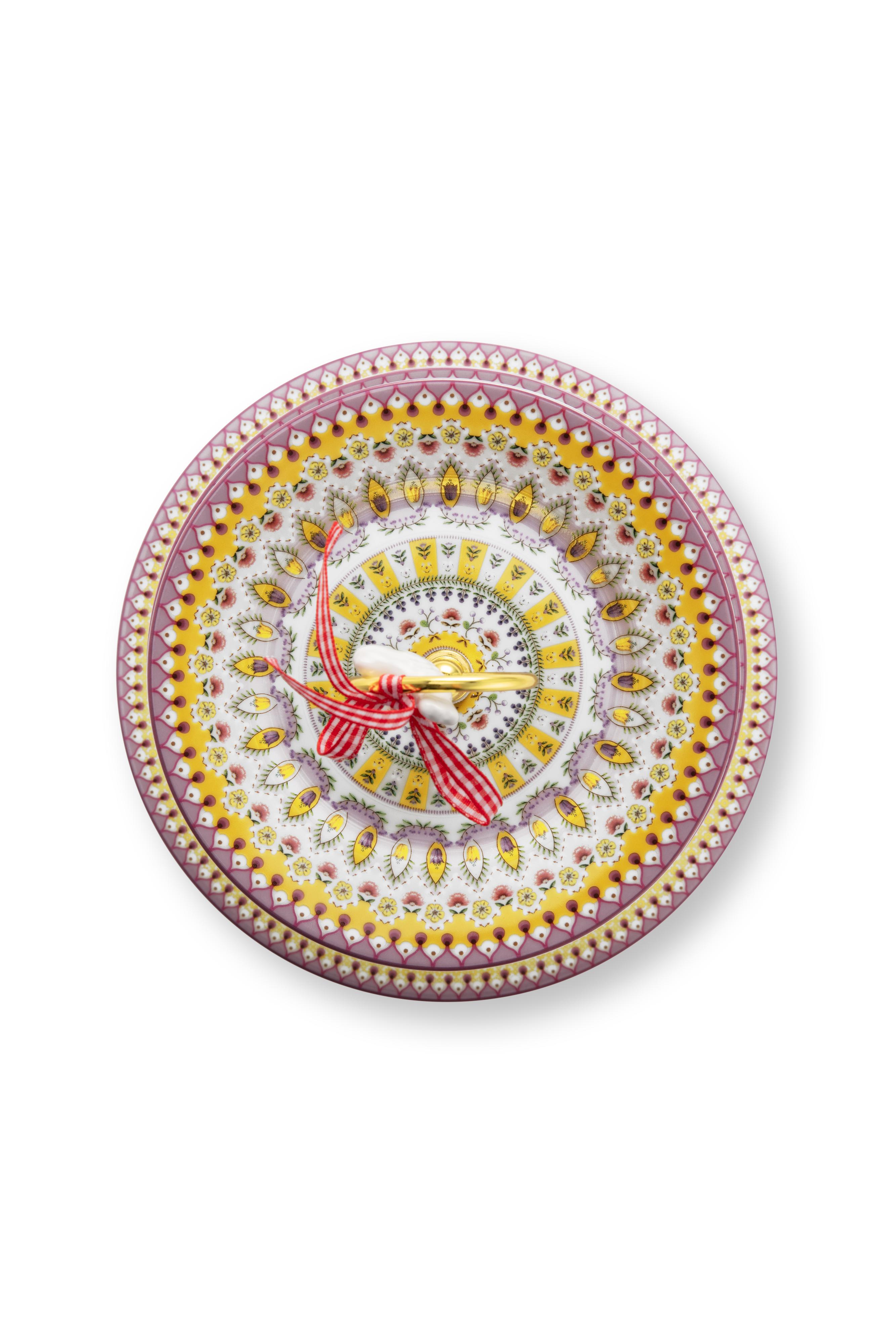 Pip Studio Lily & Lotus třípatový etažér, žlutý