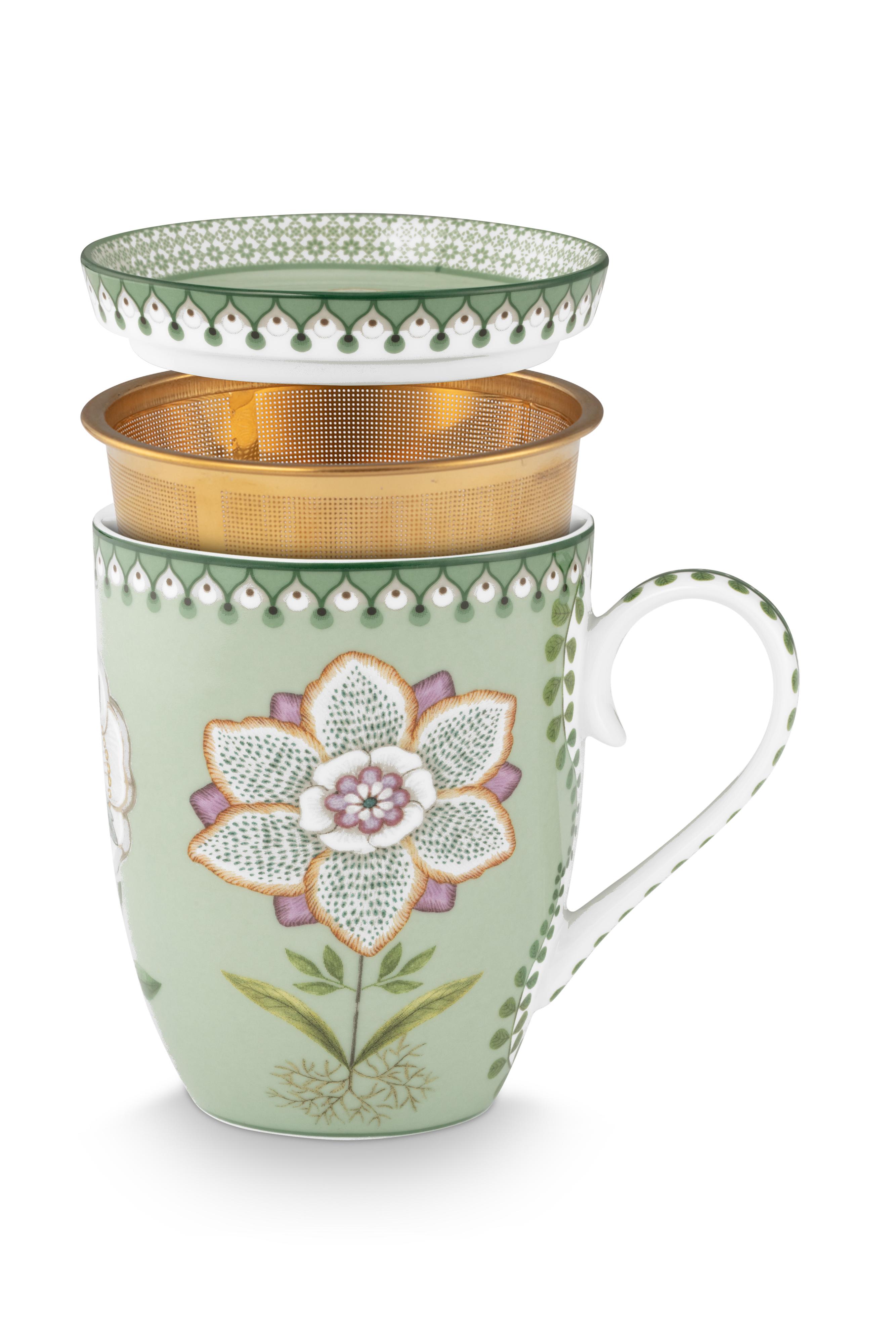 Pip Studio Lily & Lotus sada na čaj pro jednoho 350 ml, zelená