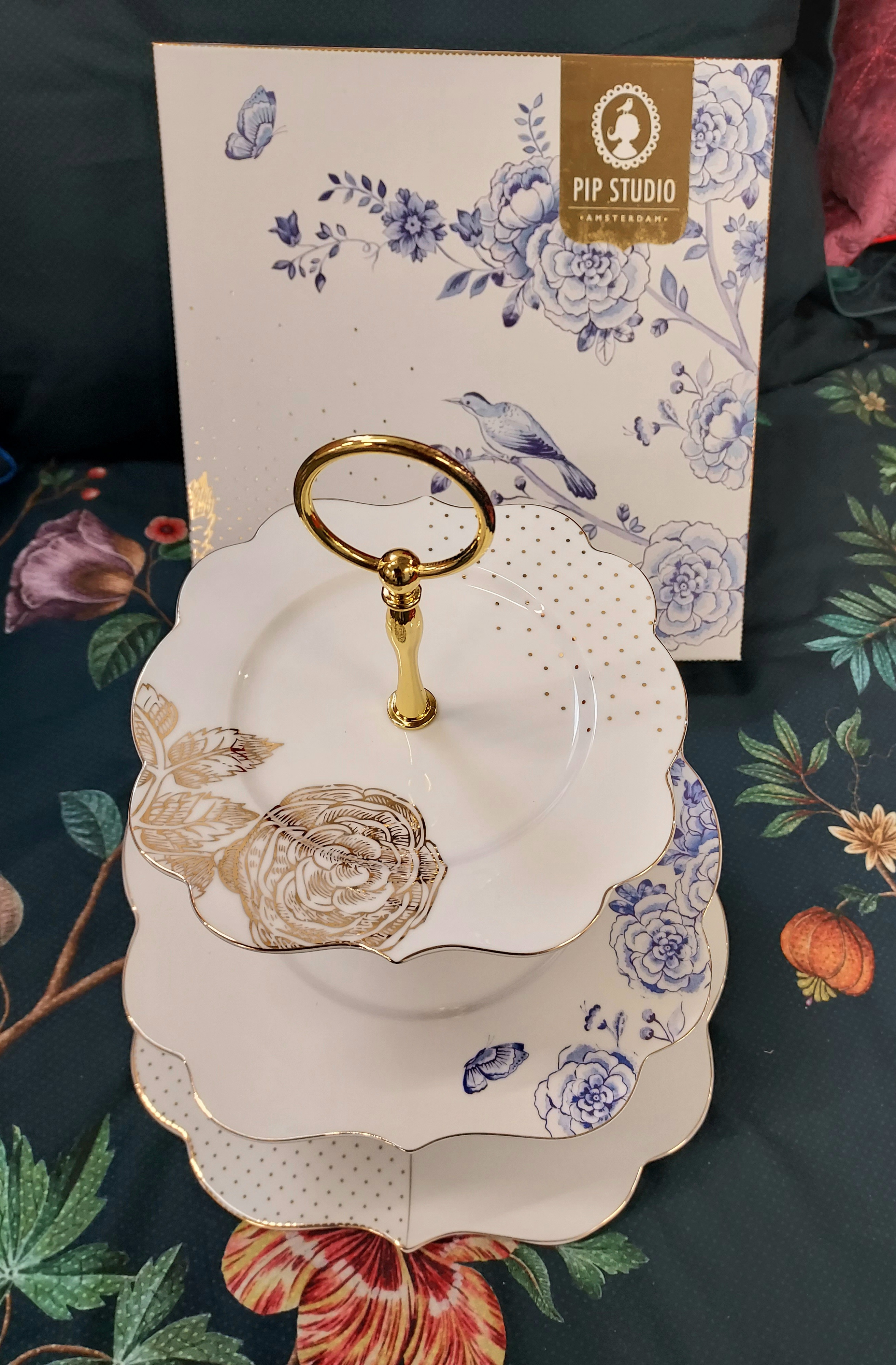 Pip Studio Royal White třípatový etažér, bílý