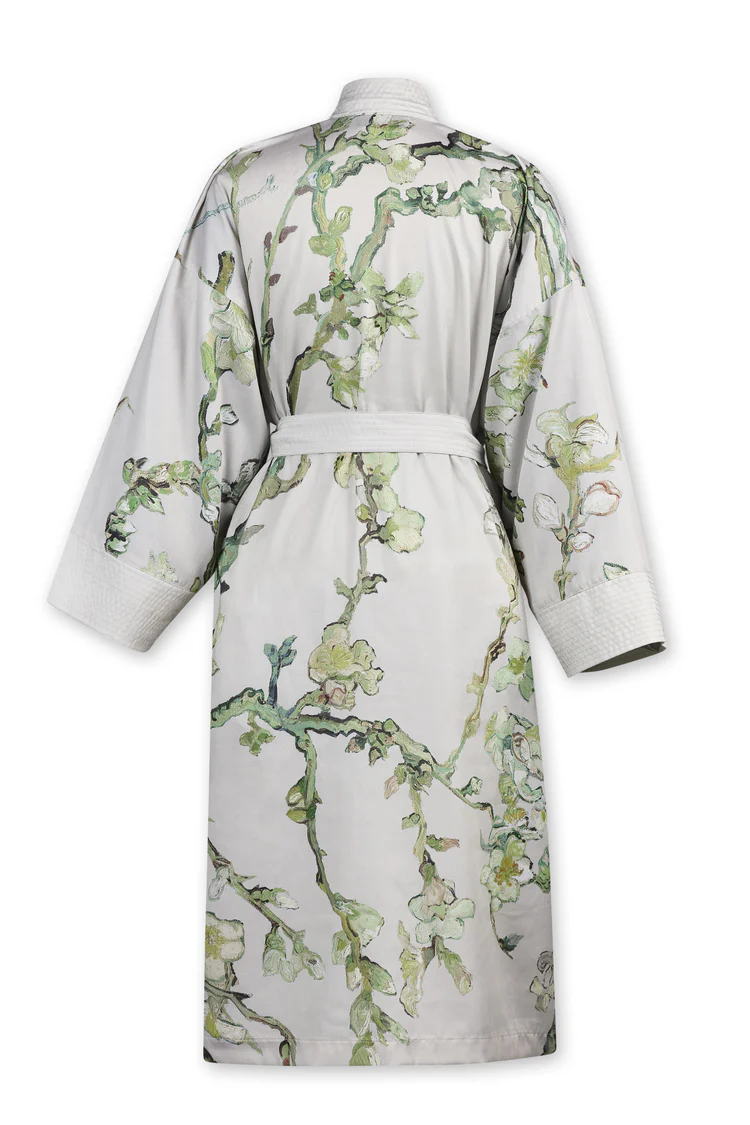 Van Gogh dámské saténové kimono Almond Blossom v pískové