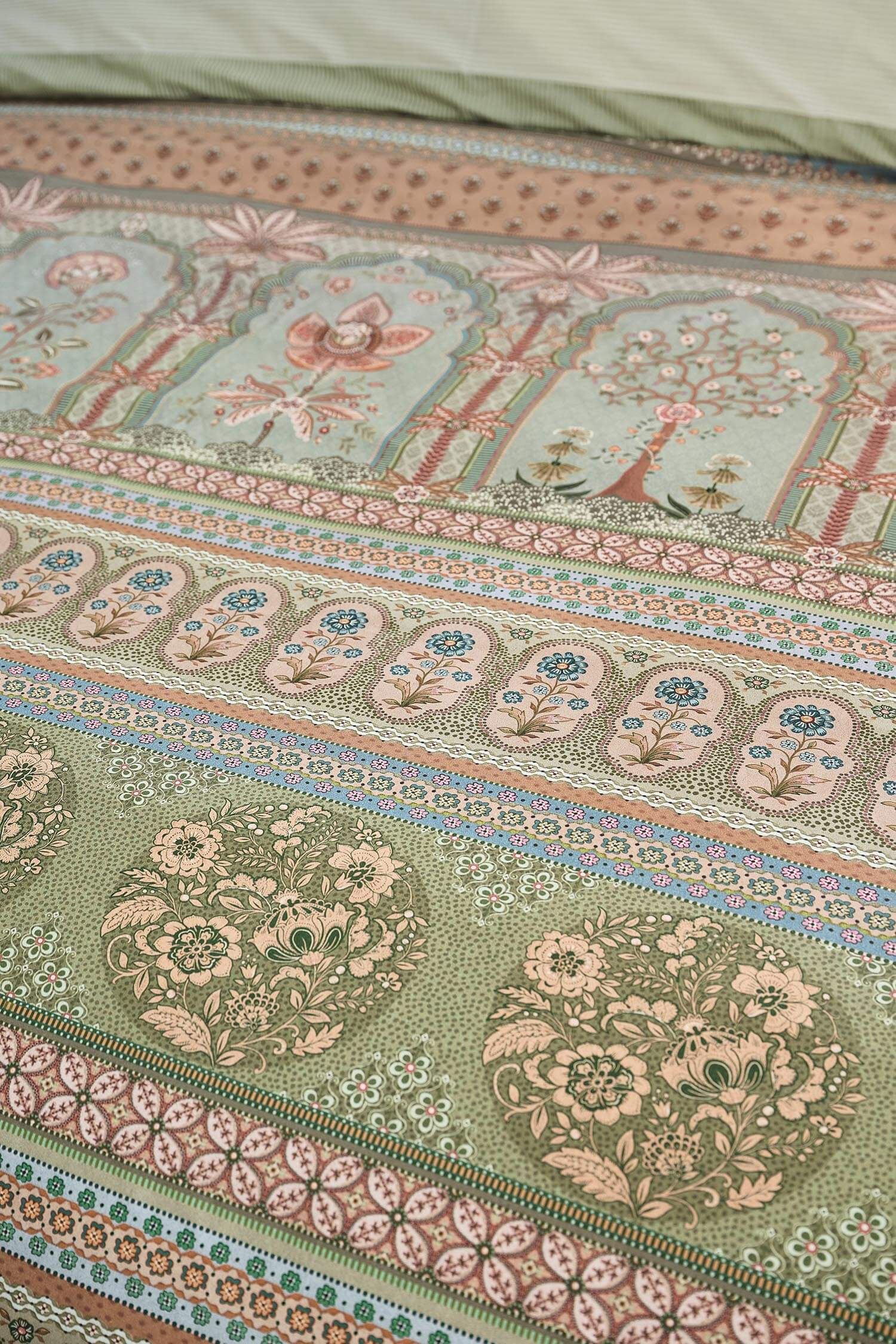 Pip Studio perkálové povlečení Bollywood Dreams zelené 200x200 + 2 x 70x90 cm