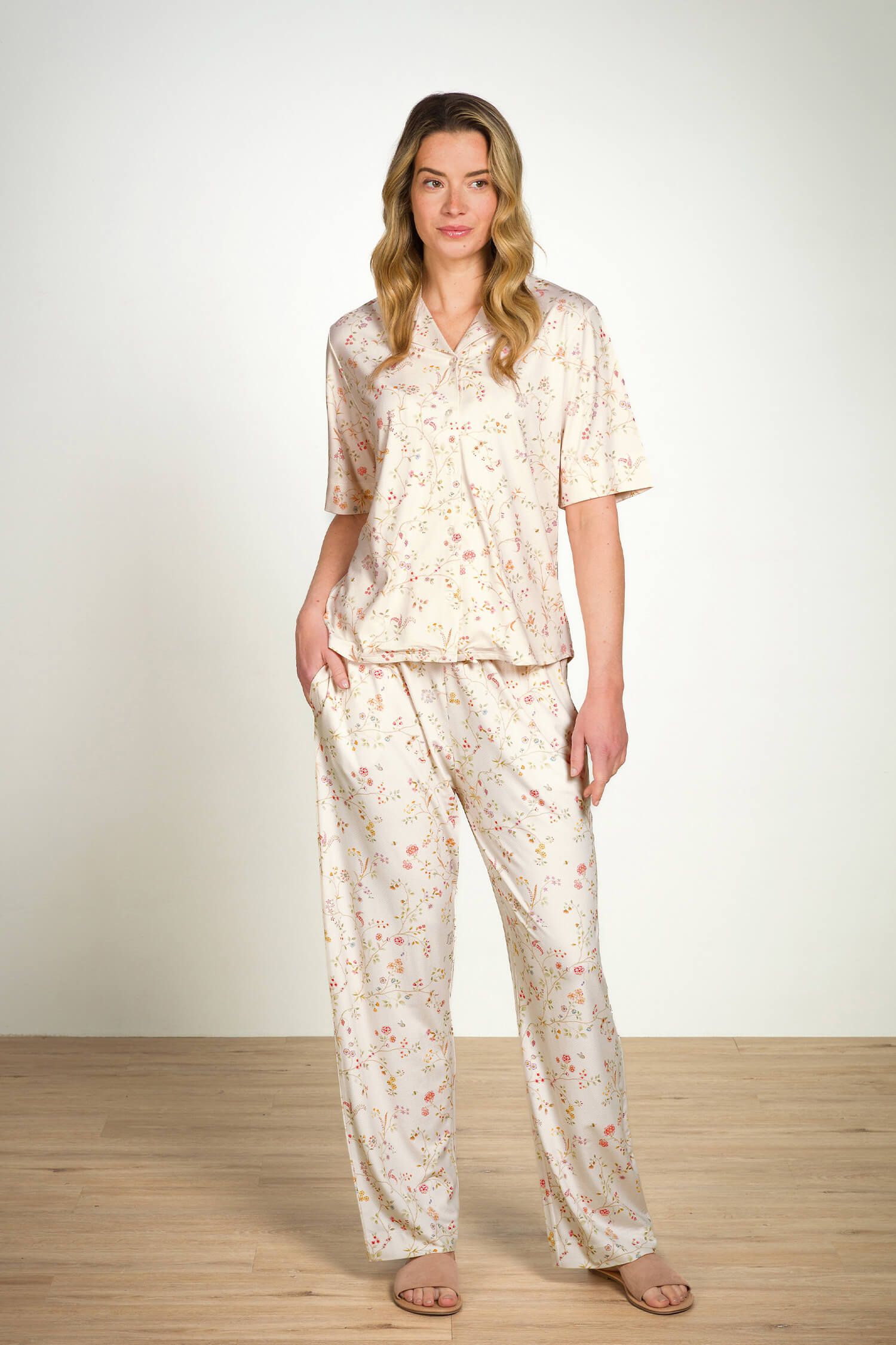 Pip Studio Belin dlouhé kalhoty Little Delhi Off-white