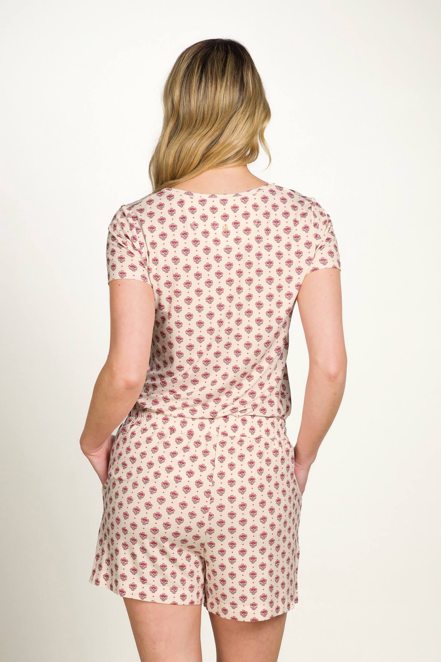 Pip Studio Toy triko s krátkým rukávem Jaipur Flower, bílo-růžové
