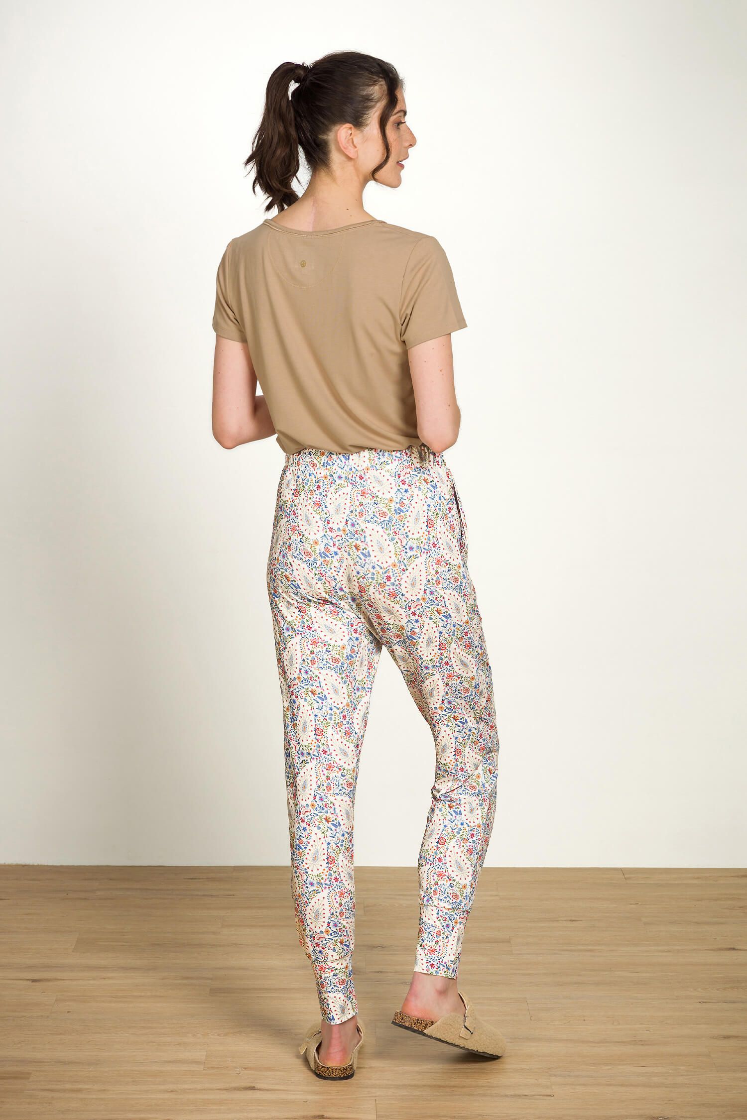 Pip Studio Bobien dlouhé kalhoty Kairi Bloom, modré