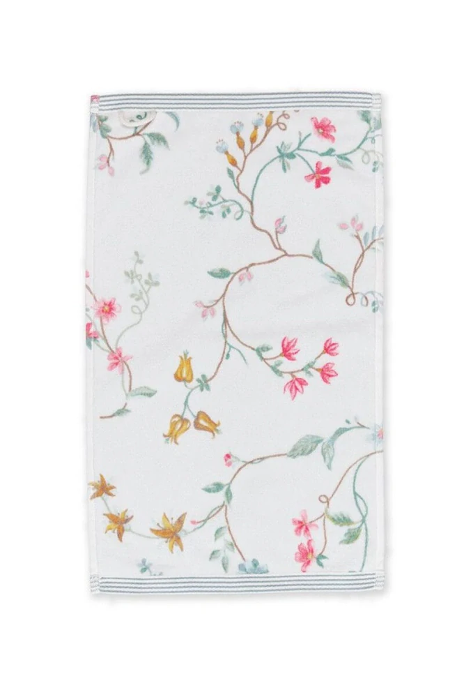 Pip Studio bavlněný froté ručník na ruce Les Fleurs bílý 30x50 cm