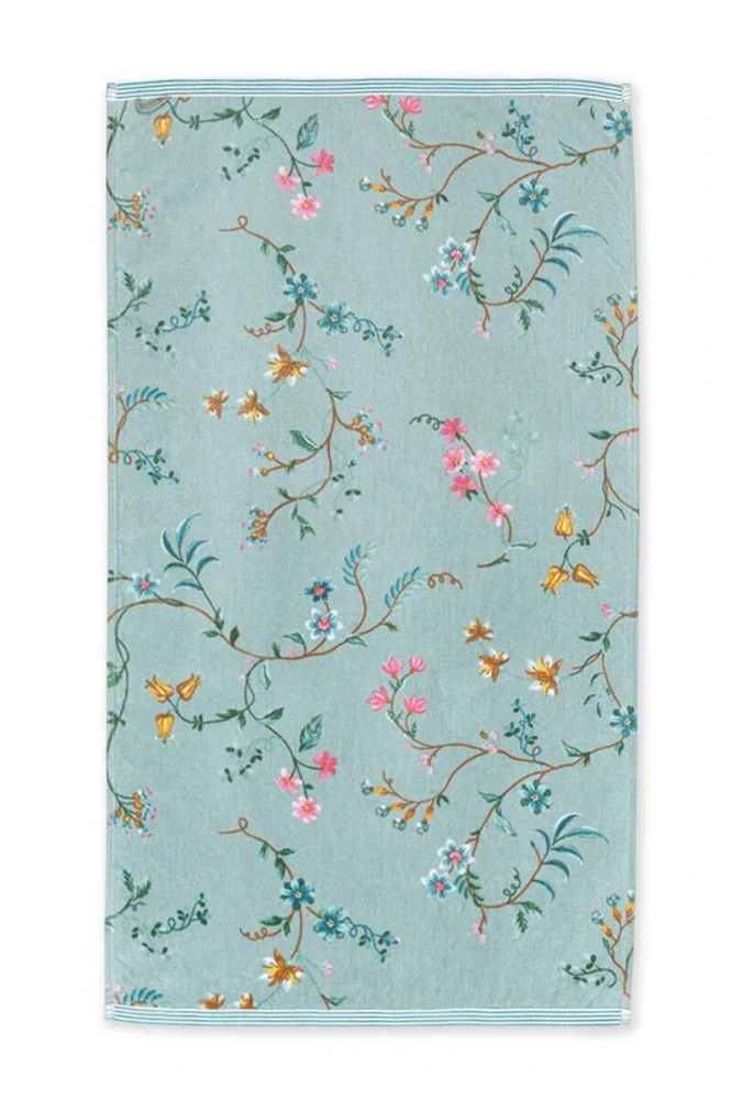 Pip Studio Les Fleurs bavlněný froté ručník modrý 55x100 cm