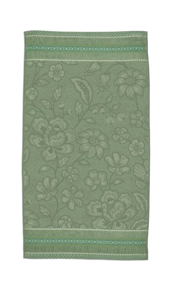 Pip Studio ručníky z bavlněného froté Jasmine Jacquard, zelený