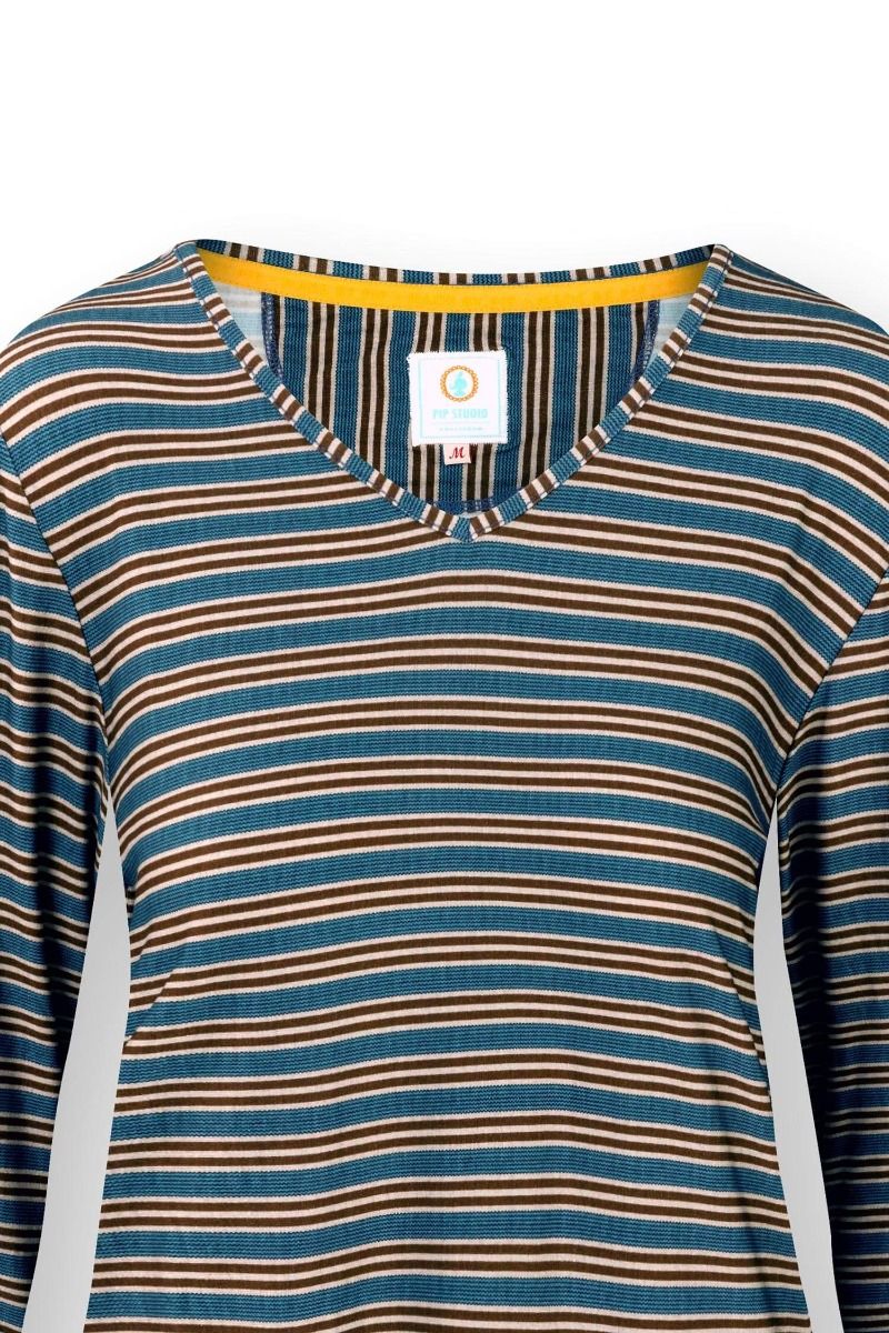 Pip Studio Trice triko s dlouhým rukávem Kente Stripes, růžové