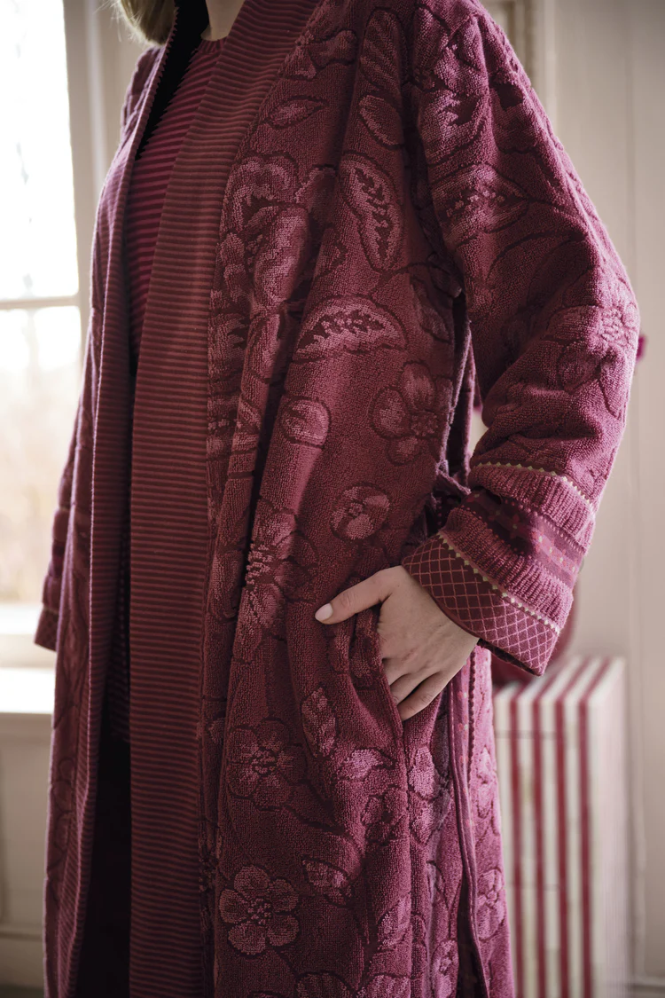 Pip Studio župan Jasmin Jacquard vel. L - tmavě růžový
