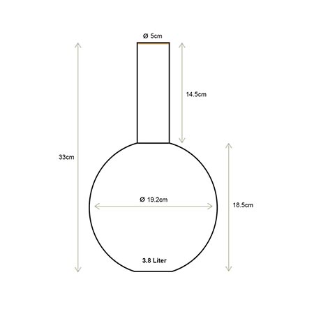 Pip Studio kovová váza s úzkým hrdlem, 33cm, světlá modrá