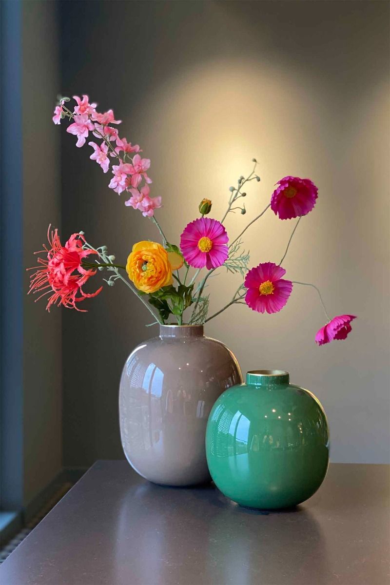 Pip Studio velká kovová váza 32cm, šedohnědá