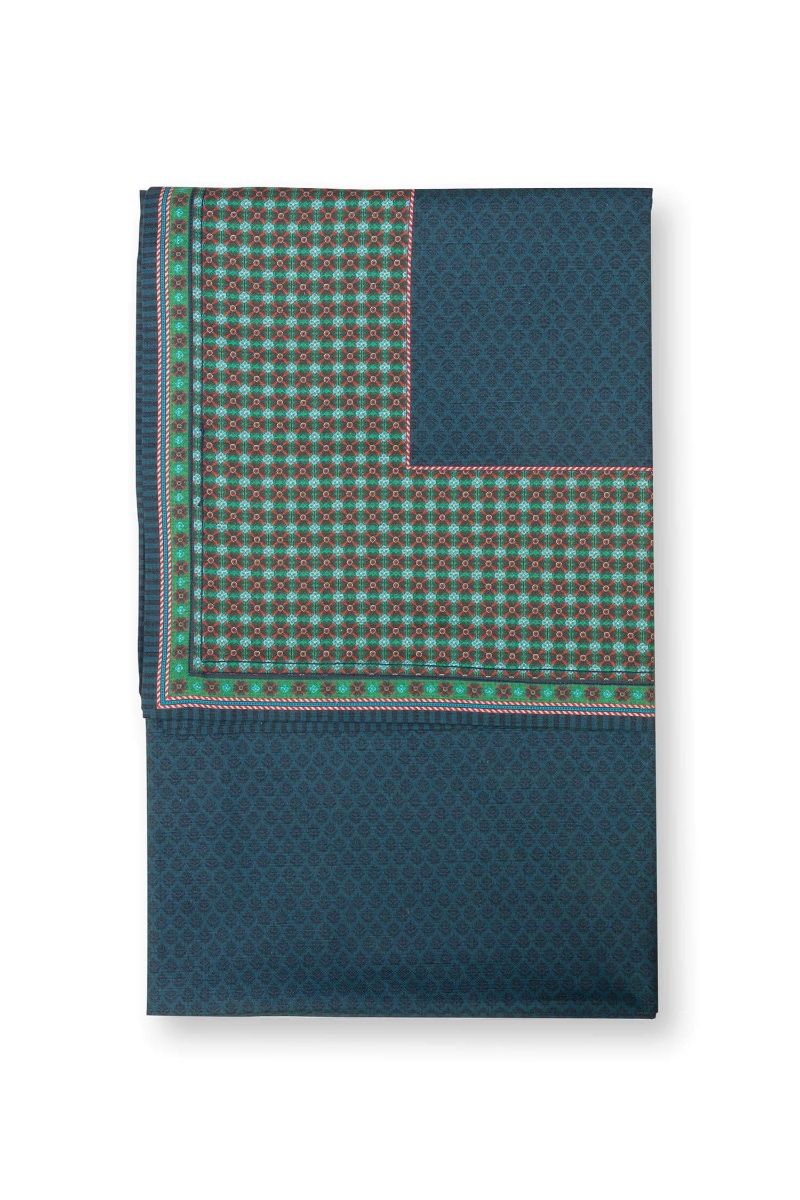 Pip Studio Berry Blues bavlněný ubrus 100 x 100 cm - modrý