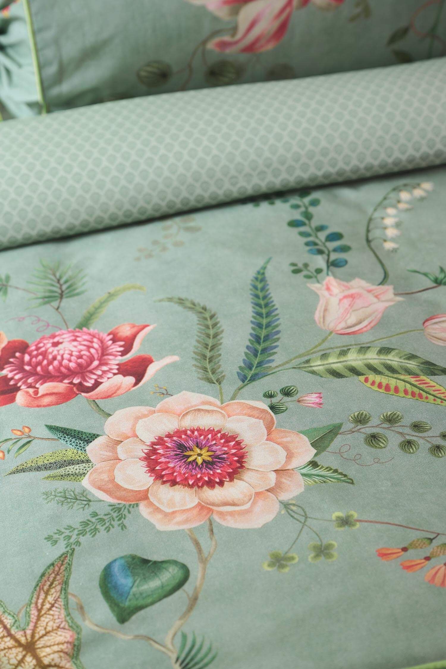 Pip Studio perkálové povlečení Everbloom Green - 140 x 200 cm
