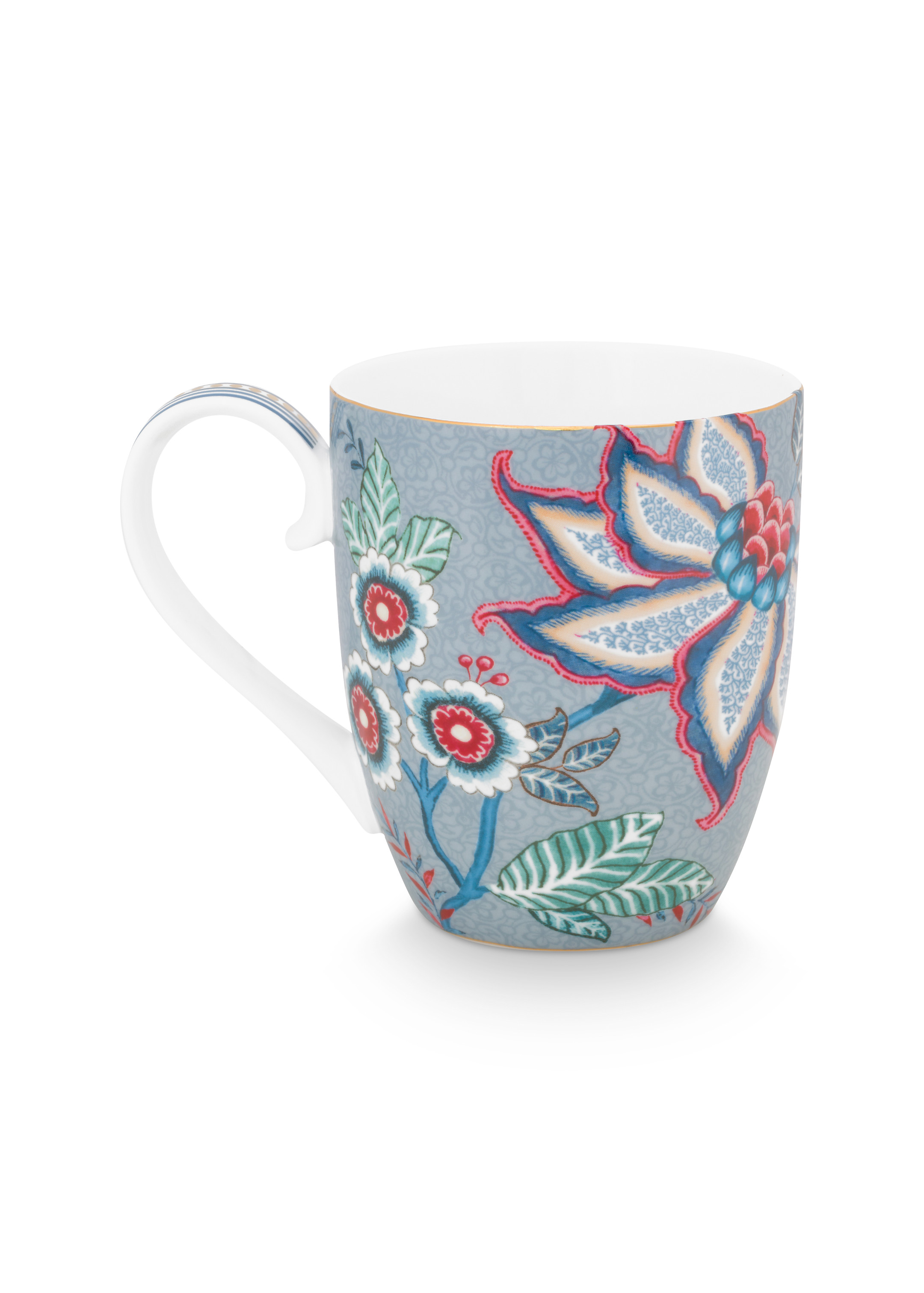 Pip Studio Flower Festival sada 2 hrnků 440ml, modrá
