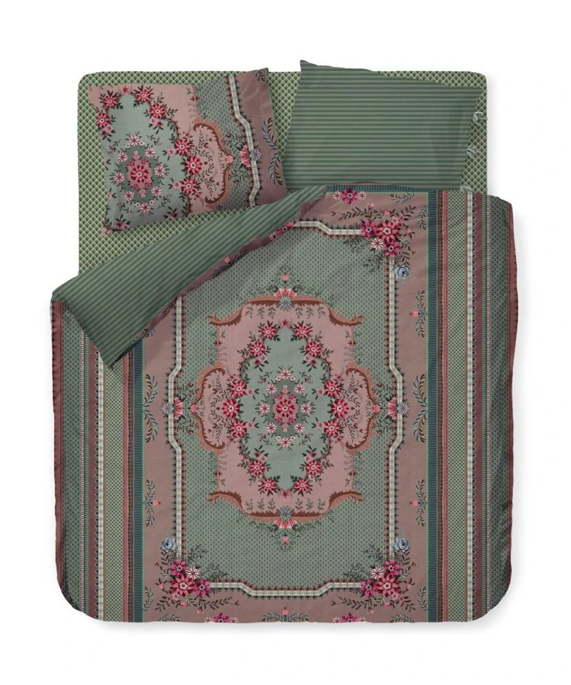 Pip Studio perkálové povlečení Pip Chique zelené 200x200 + 2x 70x90 cm