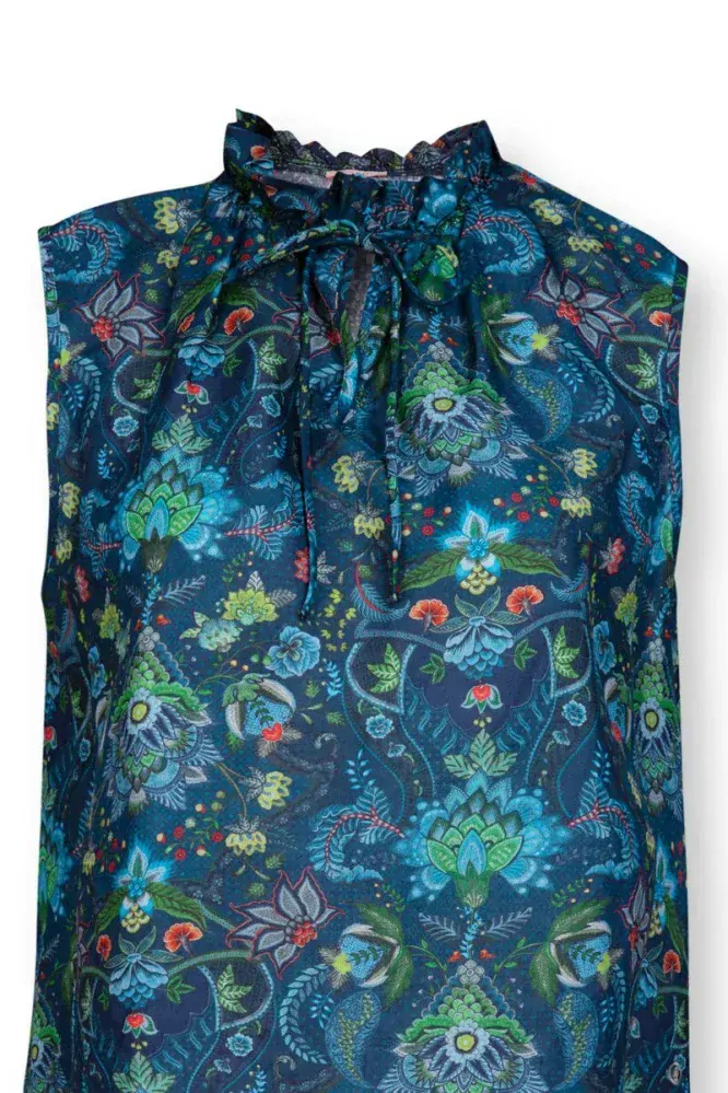 Pip Studio Timmy tílková halenka Kyoto Festival, modrá