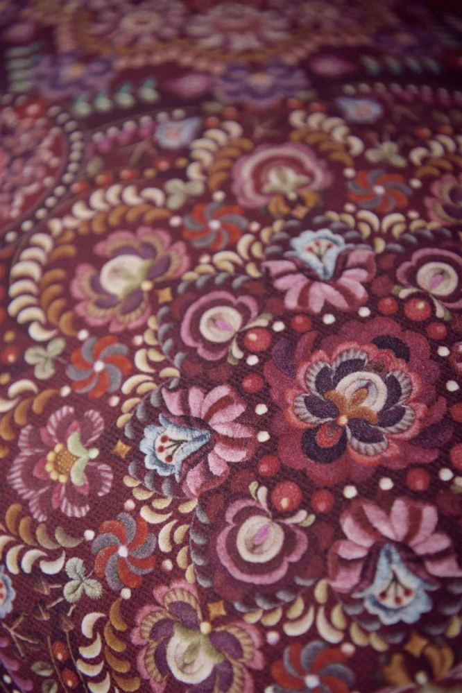 Pip Studio povlečení z počesaného kepru Mosaico tmavě červené 140x200 + 70x90 cm