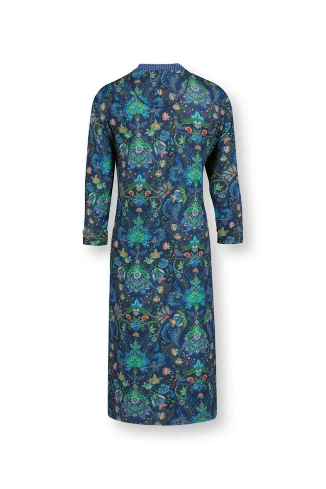 Pip Studio noční košile s 3/4 rukávem Kyoto Festival, modrá