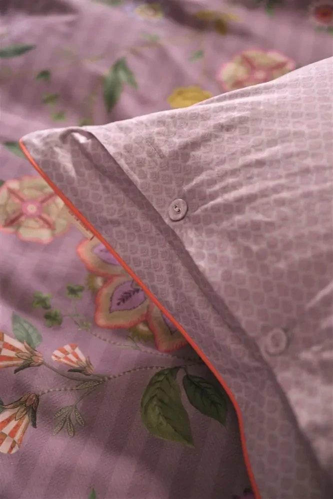 Pip Studio perkálové povlečení Flores Bailando lila 140x200 + 70x90 cm