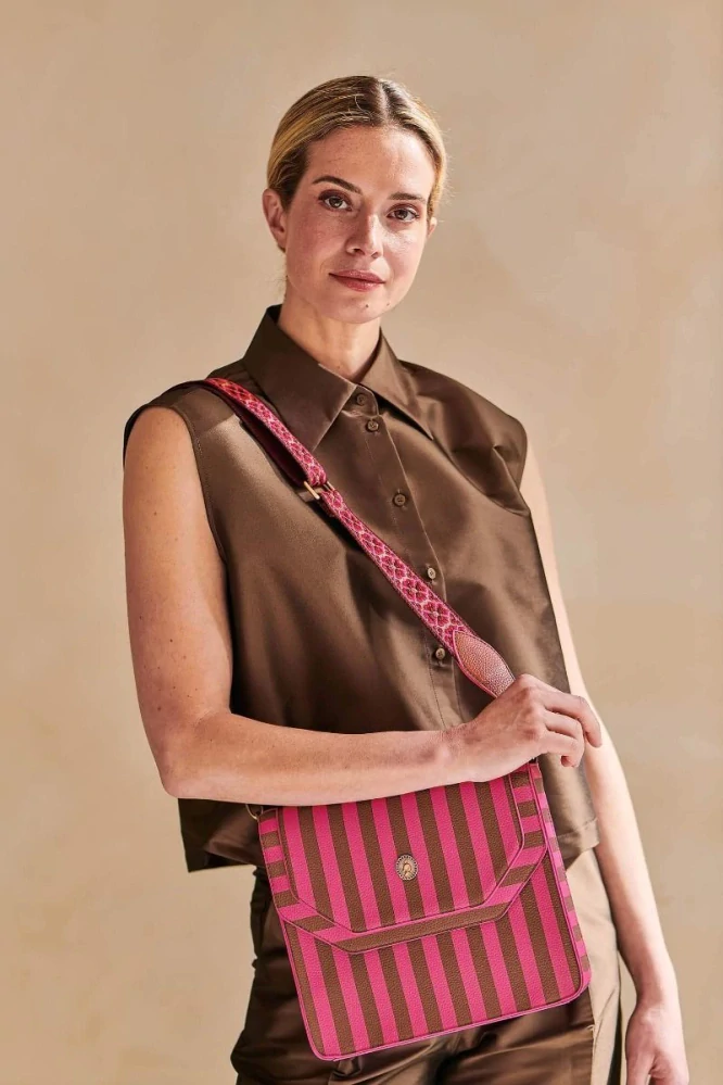 Pip Studio Frances Stripe Cross Body kabelka větší, růžová