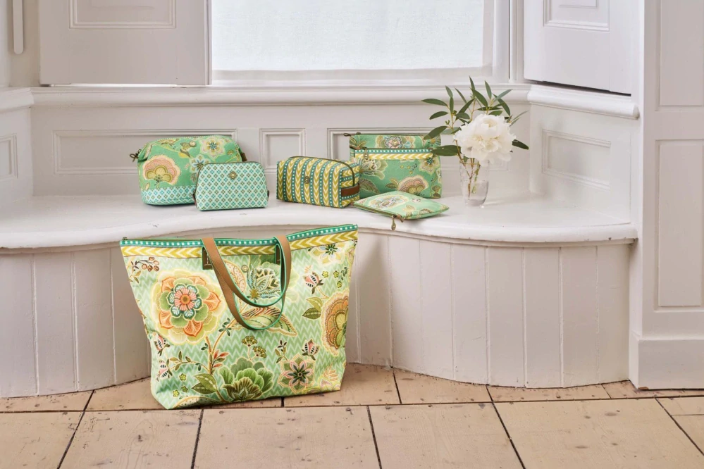 Pip Studio Coco Samba Stripe kosmetická taška, limetková