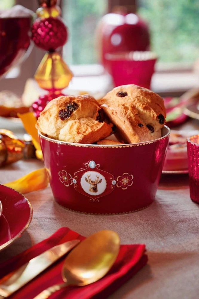 Pip Studio Love Birds miska Ø 15cm, tmavě červená