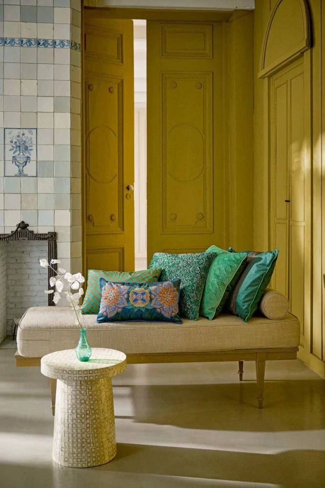 Pip Studio dekorační polštář Quilted Daisy 50x50 cm, zelený