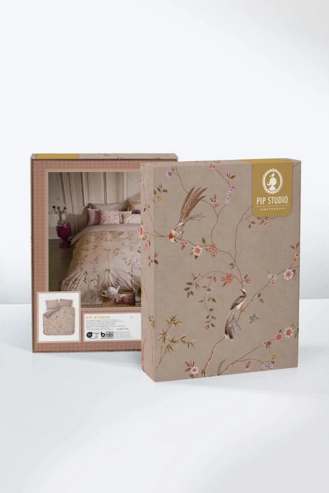 Pip Studio perkálové povlečení Bamboo Blossom béžový 140x200 + 70x90 cm