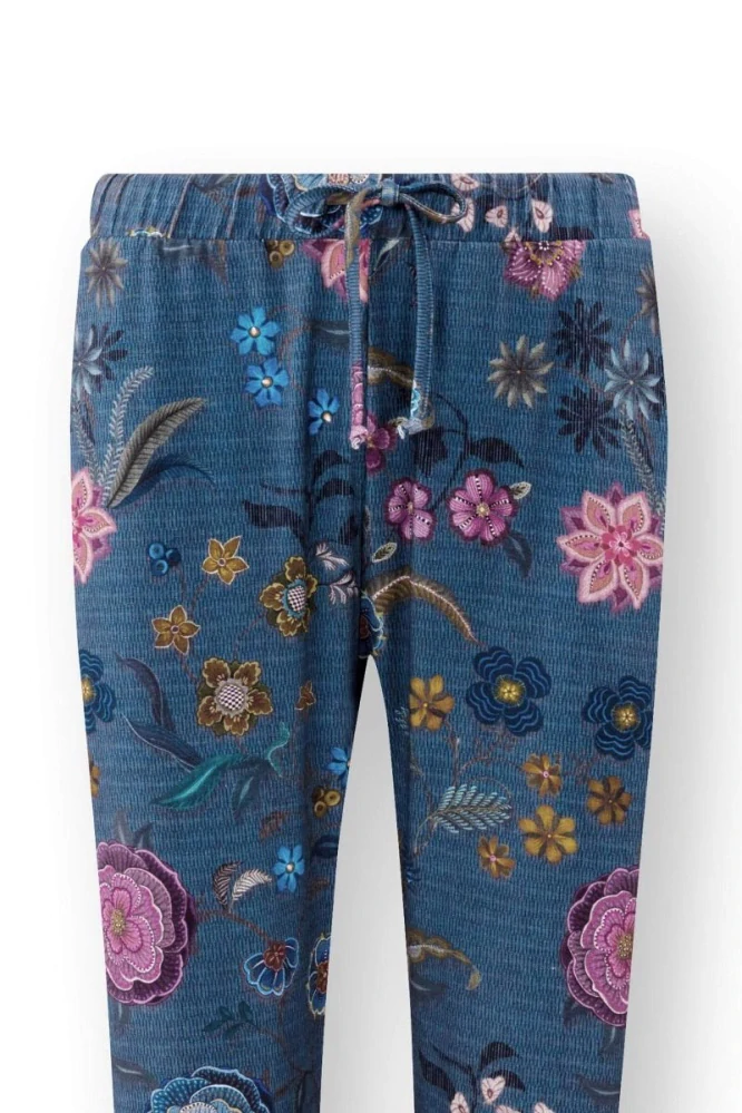 Pip Studio Bobien dlouhé kalhoty Coco Flower, modré
