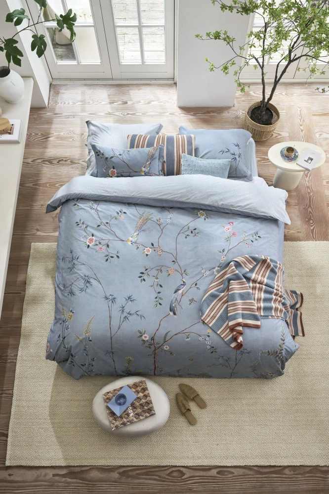 Pip Studio polštář Bamboo Blossom 35x60cm, světle modrý