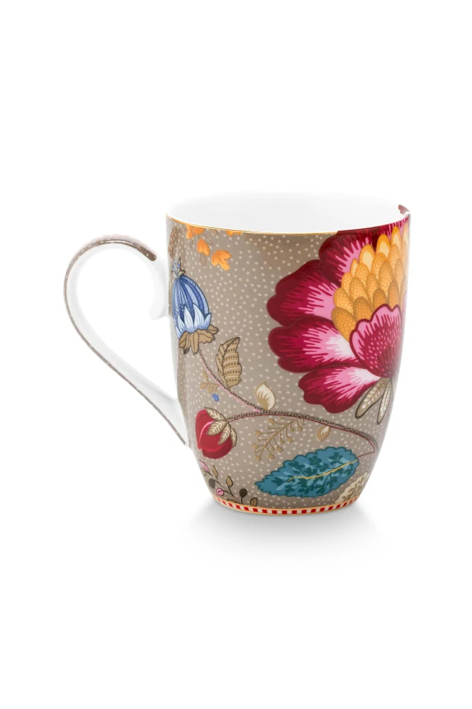 Pip Studio Blooming Tales sada 2ks hrnků 180ml, khaki