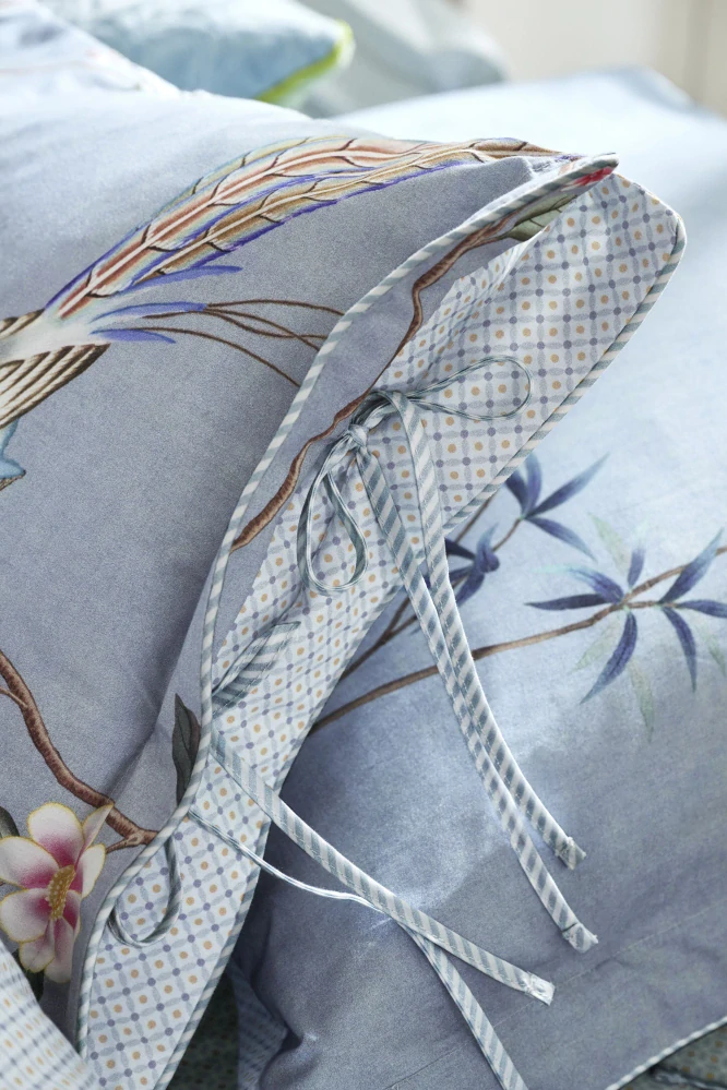 Pip Studio perkálové povlečení Bamboo Blossom světle modrý 200x200 + 2x 70x90 cm