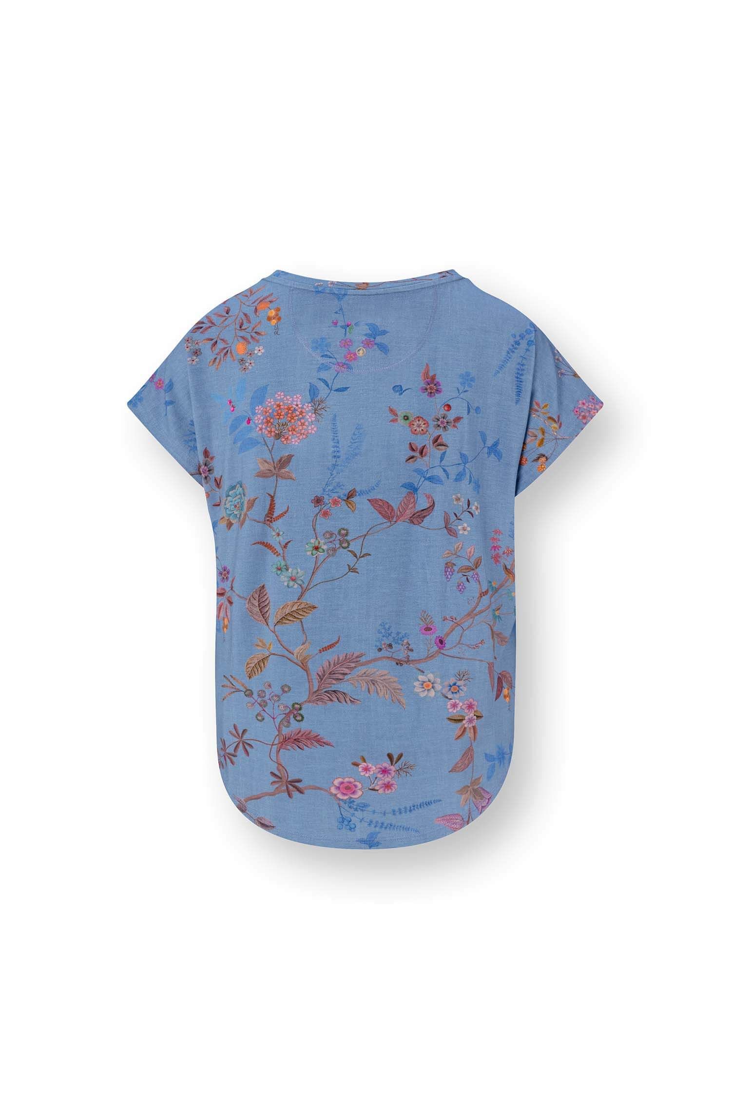 Pip Studio Tatum triko s krátkým rukávem Bodhi Flower, modré