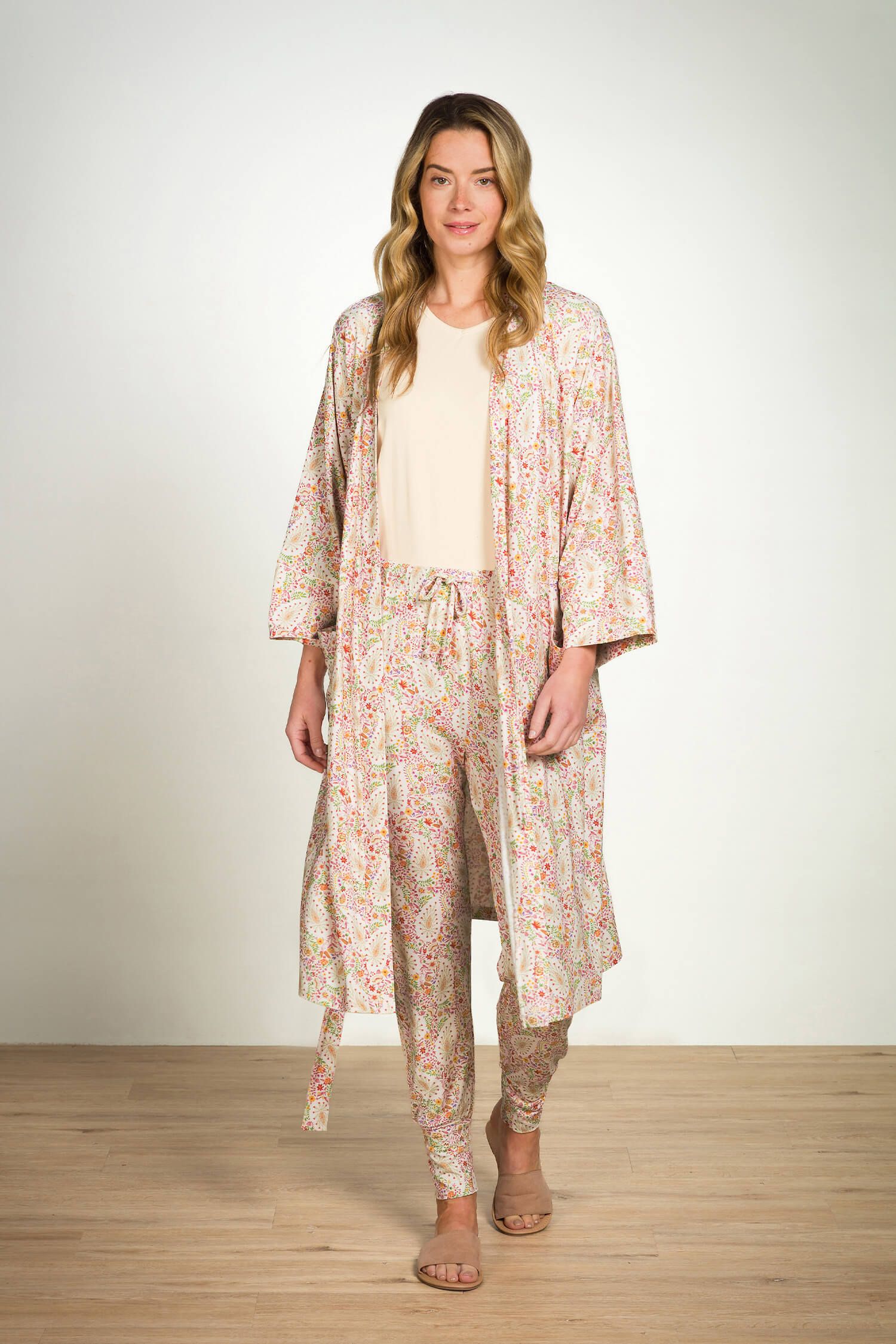 Pip Studio Bobien dlouhé kalhoty Kairi Bloom, červené