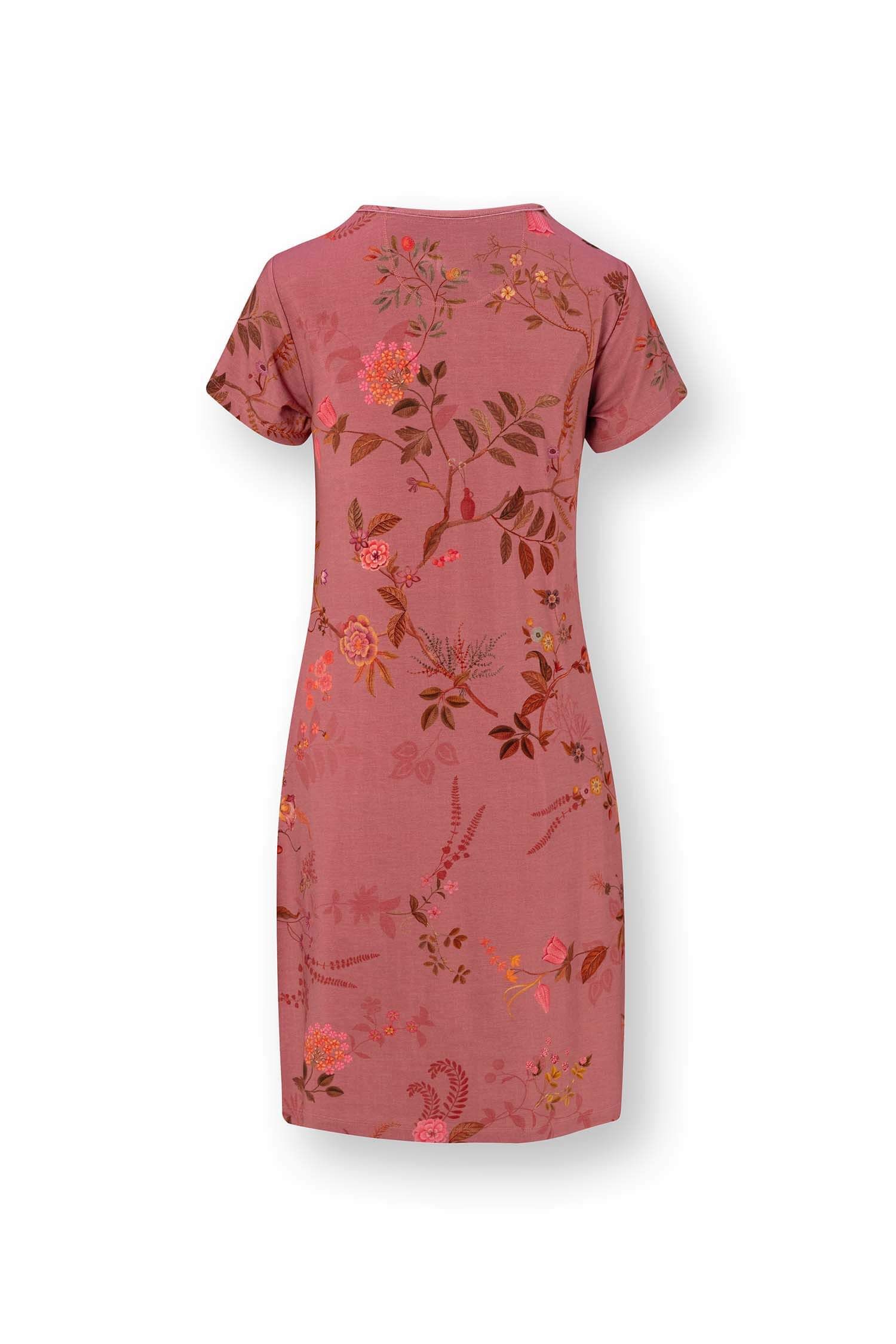 Pip Studio Djoy noční košile Bodhi Flower, tmavě růžová