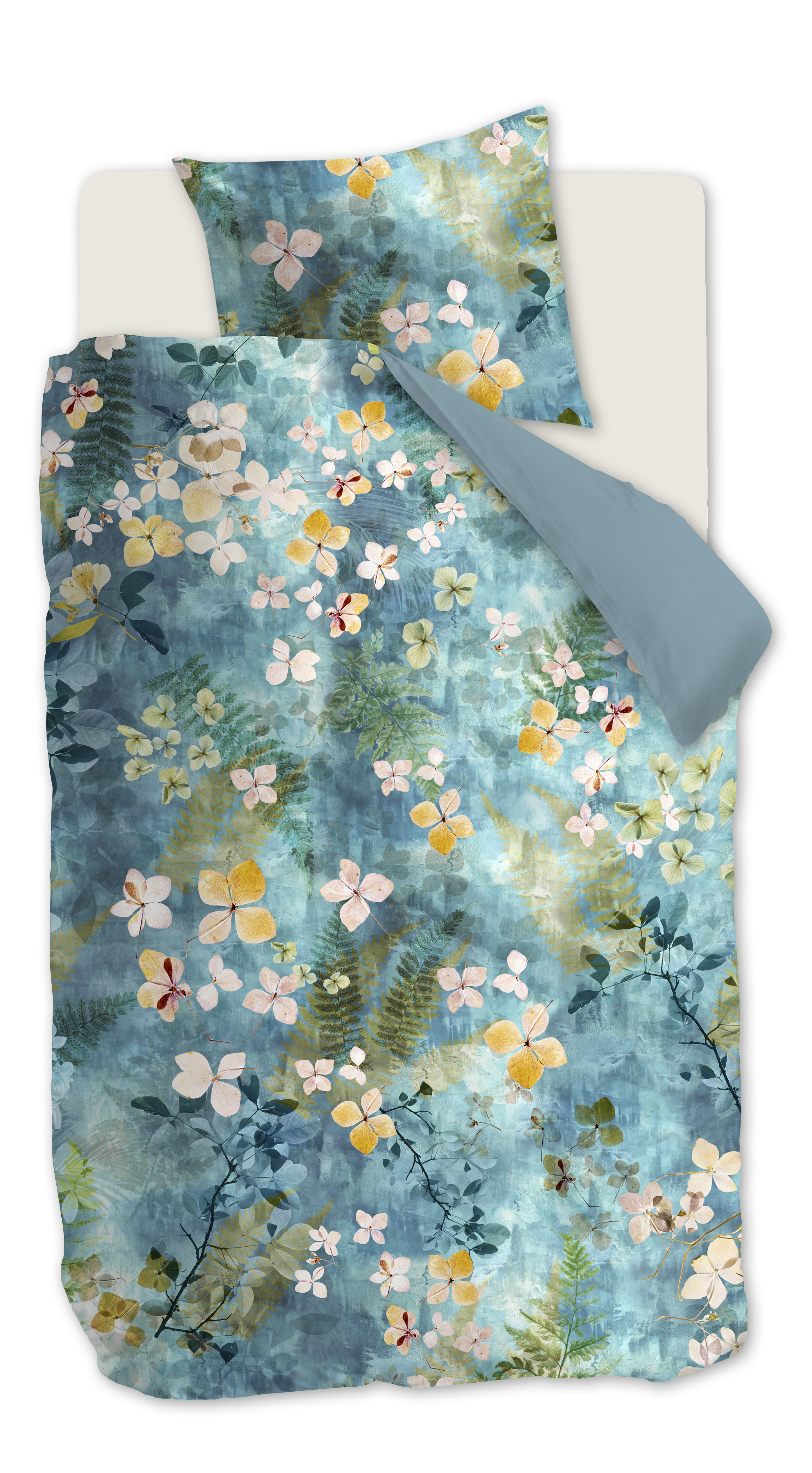 BH Morning Whisper povlečení 140x200 + 70x90, bavlněný satén, modro-zelené