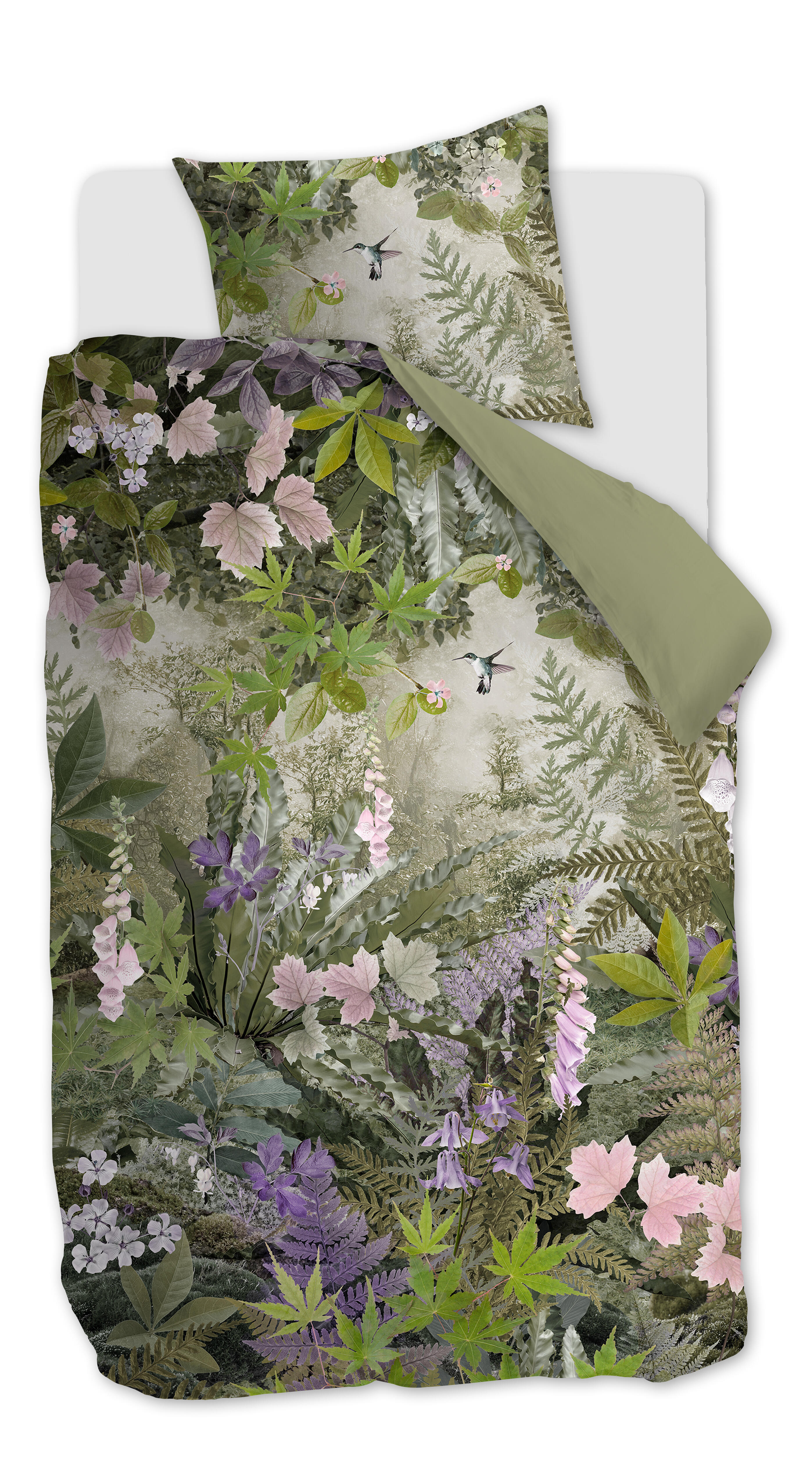 BH Charming povlečení 140x200 + 70x90, bavlněný satén, zelené